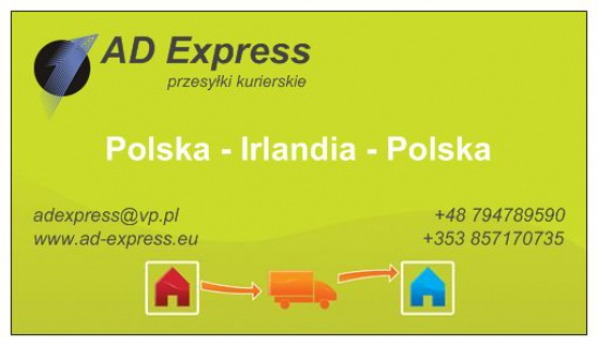 Paczki, Przesyłki Polska Irlandia -AD Express -Pewnie i Solidnie